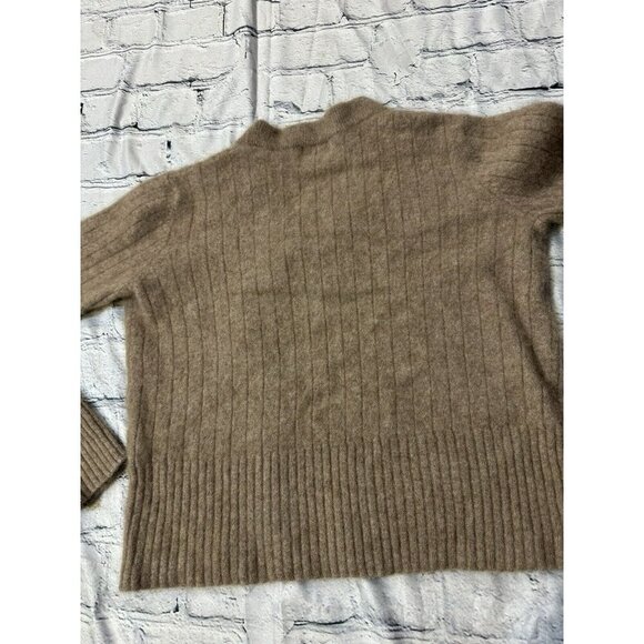 27 Miles Antropology 100% Cashmere Long Sleeve Brown Crop Sweater Size S - Picture 4 of 10